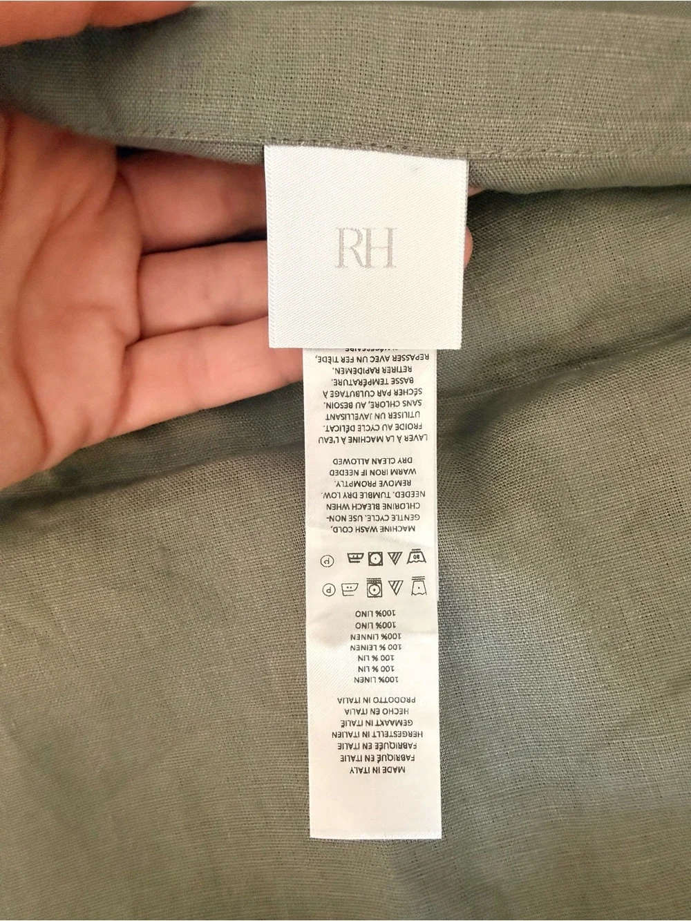 RH Gray Linen Euro Sham NWT